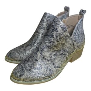 Boutique By Corky's Ankle Boots Sz 7 Snake Skin Print Zip Up NEW
